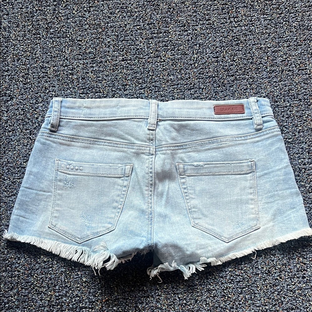 Blank NYC Light Wash Denim Frayed Hem Shorts - Picture 2 of 2